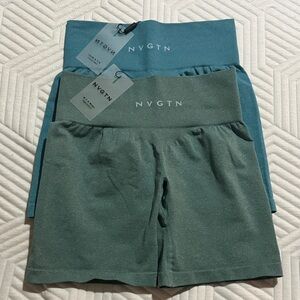 NVGTN Women's Teal and Sage Bike Shorts